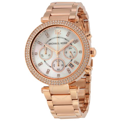 michael kors rose gold white acrylic watch|rose gold mk watch cheap.